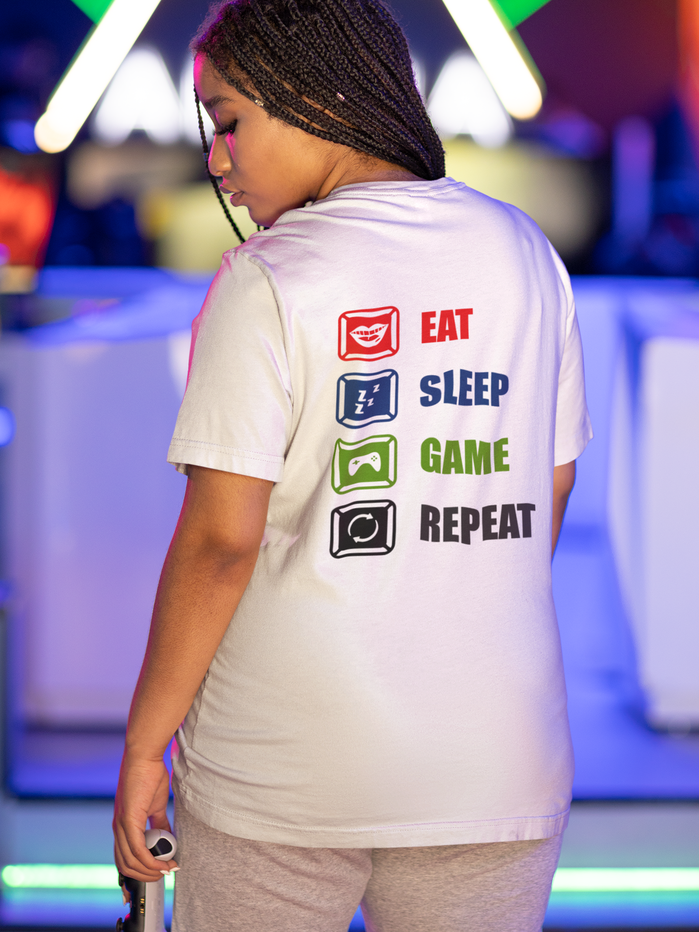 Remera Eat Sleep Game Repeat