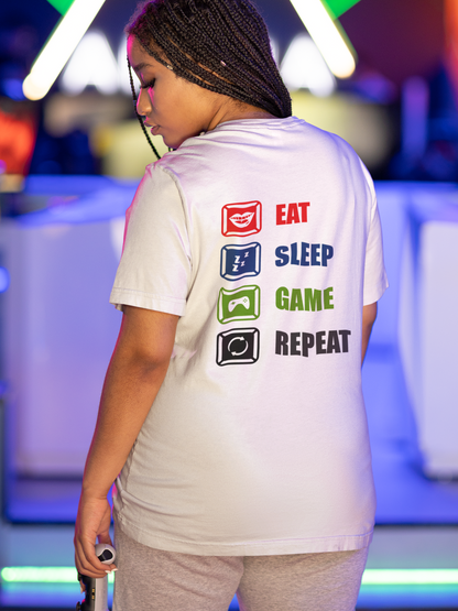Remera Eat Sleep Game Repeat