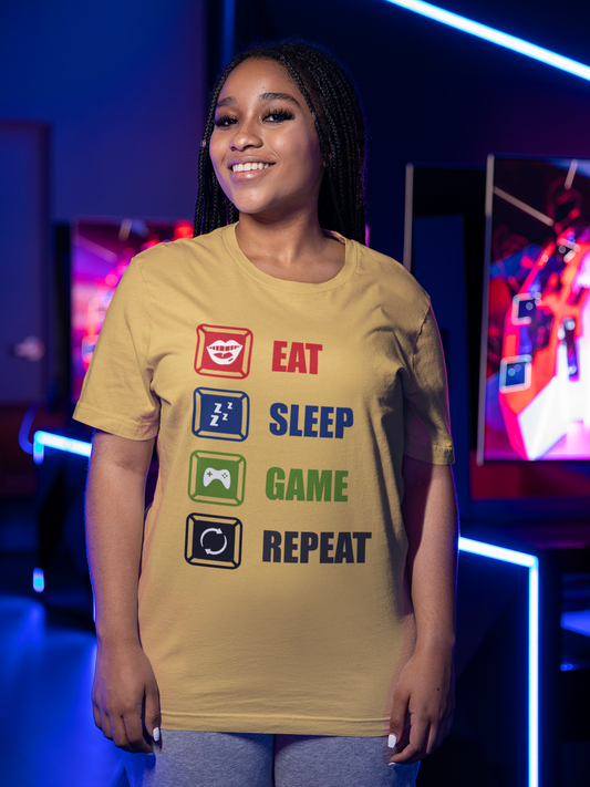 Remera Eat Sleep Game Repeat