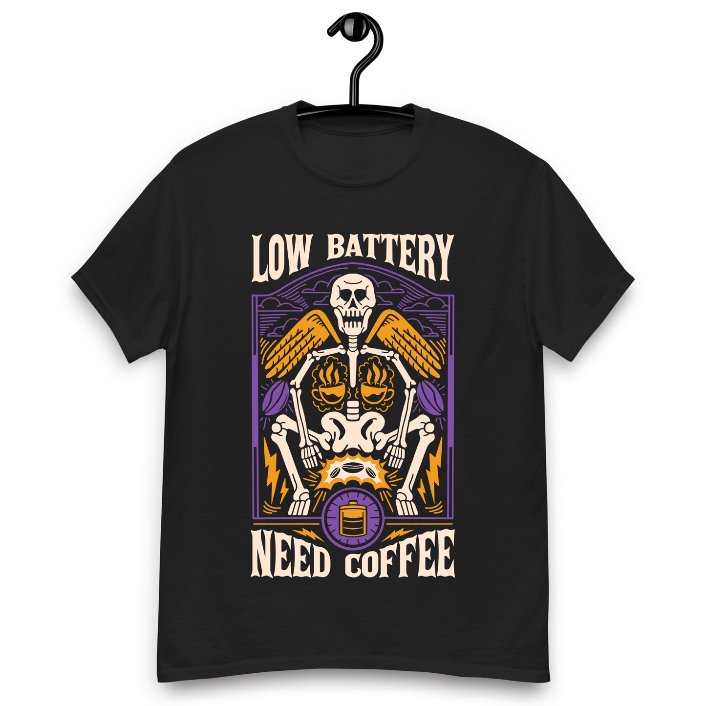 Remera Low Battery Need Coffee
